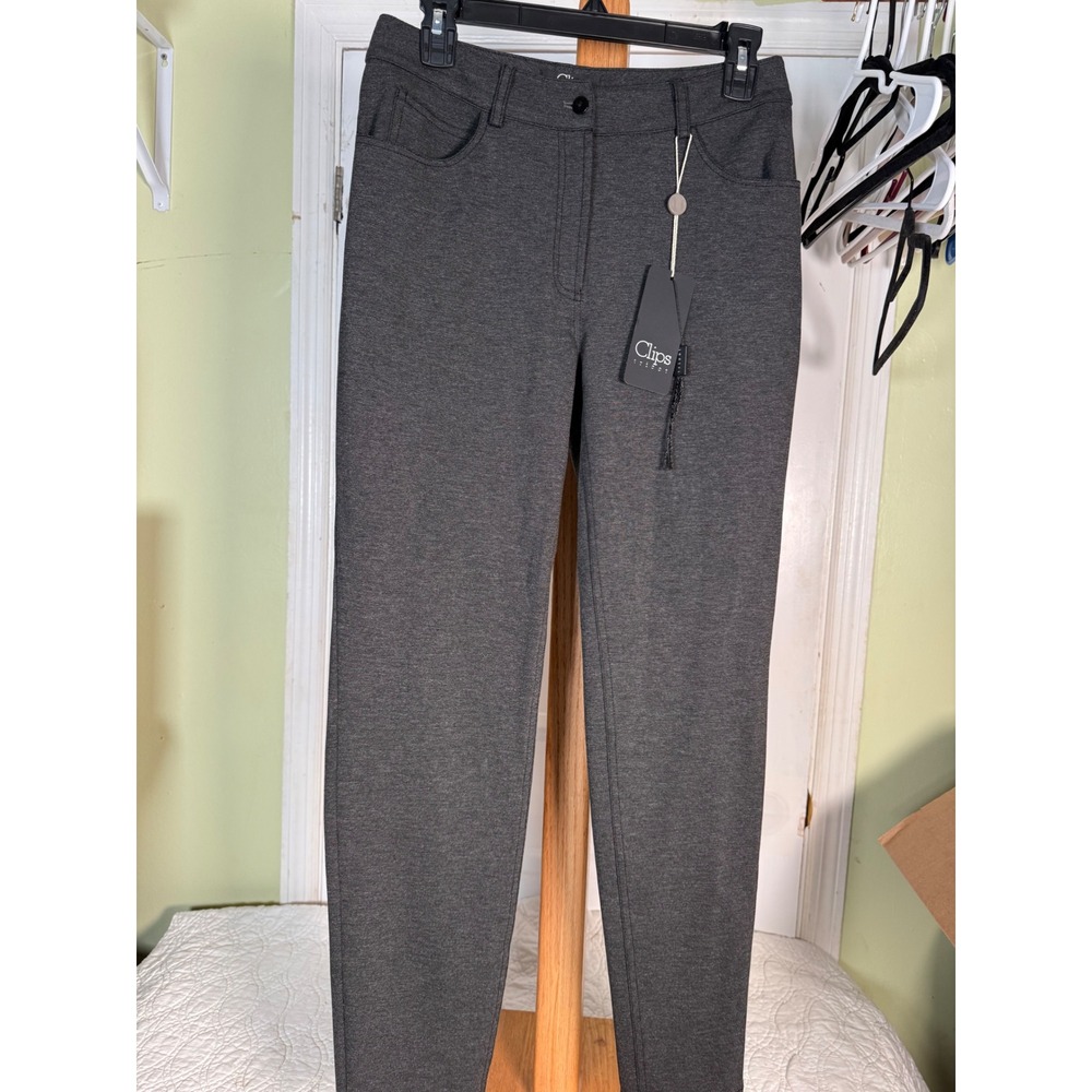 Clips Tricot Charcoal Gray Knit Trousers Made in Italy Size S